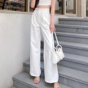 High Waisted White Pants